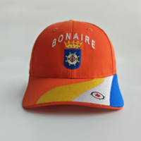 Casquette Souvenir Multicolore Brodé Orange Vif Bonaire – Casquette de Baseball Brodé pour Voyages en Île et Vacances à la Plage