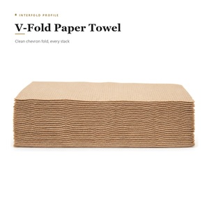 V-Fold <b>Paper</b> <b>Towel</b> Bulk Pack Brown Recycled Pulp Disposable Hand <b>towel</b> for hotel toilet - Product Image 2