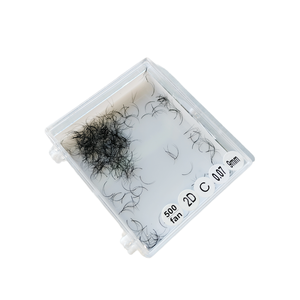 Extensions de cils à volume 2D doux et lisses en cheveux synthétiques faits à la main coréens Éventail étroit à longue tige Éventails préfabriqués fabriqués au Vietnam - Product Image 4