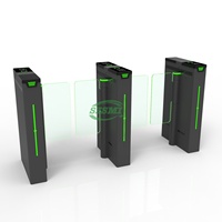 Puerta de Control de Acceso Negra, Puerta de Velocidad Automática Bidireccional de Acero Inoxidable 304 para Oficina/Gimnasio