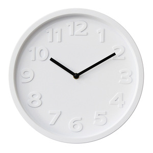 <span class=keywords><strong>Orologio</strong></span> da Parete Silenzioso Rotondo in Plastica con Numeri Arabi 3D da 30 cm (12 Pollici) con Lancette in Alluminio Oro Bianco Nero Arancione - Product Image 3