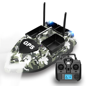 Flytec V802 Pro <span class=keywords><strong>Barca</strong></span> da Pesca RC per Carpe con GPS, Mimetica Forestale, 500M, 160 Punti, Doppia Antenna, 4 Contenitori, 3KG - Product Image 2