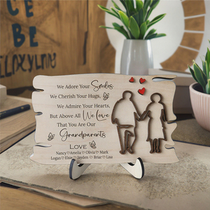Muestra Gratuita, Letrero de Madera Personalizado para Abuelos, Regalo para Sobrarenos, Letrero de Madera para Parejas del Día de San Valentín, Placa con Nombres de Pareja - Product Image 4