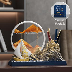 Portalápices Creativo con Diseño de Velero y Arena Fluida, Adorno Decorativo para Oficina o Escritorio, Regalo - Product Image 3