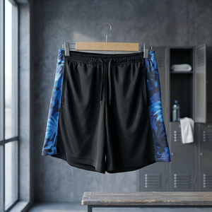 Shorts d'entraînement de rugby pour hommes, respirants, séchage rapide, taille élastique, imprimé palmiers sur les côtés, légers, pour le sport et la gym - Product Image 2