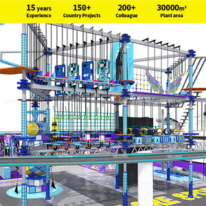 Equipo de Parque Infantil Interior, Circuito de Cuerdas, Área de Juegos para Niños, Estructura de Escalada, Tobogán, Juegos de Parque de Diversiones, Trampolín Interior - Product Image 4
