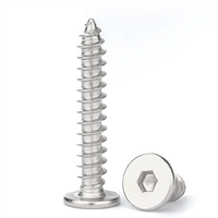 Tornillos autorroscantes de cabeza plana de acero inoxidable 304 Tornillos de madera de cola puntiaguda con cabeza hexagonal de cabeza delgada M2 M3 M4 M5 M6 M8