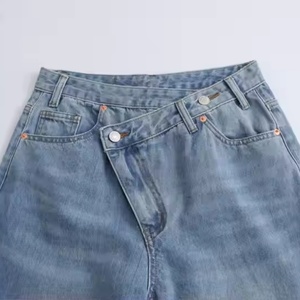 Nuevos Jeans de Moda de Pierna Ancha, Estilo Vintage, Corte Recto, Cintura Alta, 100% Algodón, para Mujer - Product Image 5