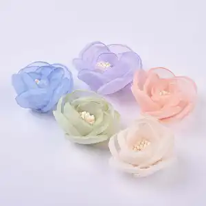 Hot Selling 3d Flower Organza Tulle Fabric Popular Stiff Organza Fabric High Quality Fabric Organza