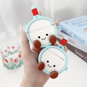 Custodia per auricolari 3D a forma di racchetta da tennis in silicone per <span class=keywords><strong>Apple</strong></span> Airpods 4 Pro 2 3, cover in gomma anti-caduta a forma di bambola/cartone animato - Product Image 2