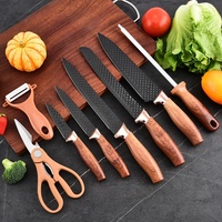 Ensemble de couteaux de cuisine d'usine, lames en acier inoxydable antiadhésives, 9 pièces, ambidextres, durables, multifonctions, en acrylique