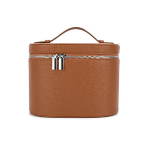 Nuova Borsa Cosmetica Minimalista da Viaggio in Pelle PU Martellata con Doppia Cerniera e Manico, <span class=keywords><strong>Beauty</strong></span> Case da Donna Grande e Capiente per il Trucco - Product Image 5
