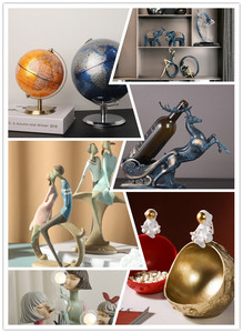 Sculpture de Style nordique moderne en résine, dessin de personnage rétro, Art du salon, tête de plâtre, accessoires pour la maison, nouveau - Product Image 5