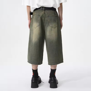 Pantalones cortos vaqueros holgados con lazo en la cintura, personalizados, OEM, de fabricante para hombre - Product Image 2
