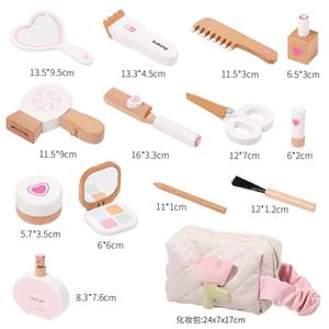 ชุดของเล่นเสริมสวย ชุดเครื่องมือจัดแต่งทรงผมและเครื่องสำอาง 16 ชิ้น ของเล่นไม้เสริมพัฒนาการสำหรับเด็กผู้หญิง - Product Image 6