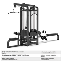 Kj Meilleure Vente Unisexe Usage Domestique Acier 4 Stations Multigym Machine de Musculation Complète Corps Entier Jambes Tout-en-un Équipement de Gym