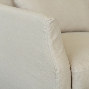 <span class=keywords><strong>Fauteuil</strong></span> d'appoint style campagne française avec housse amovible, revêtement en <span class=keywords><strong>lin</strong></span> et pieds en bois, structure en bois vieilli avec housse amovible - Product Image 6