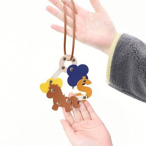Faux Leather <b>Bag</b> Gift for New Year of the Handbag <b>Charm</b> Lucky Horse Pendant - Product Image 1