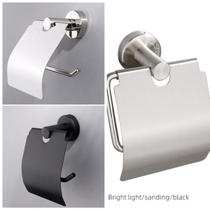 Distributeur de rouleaux de papier toilette en acier inoxydable, porte-papier toilette avec couvercle, porte-papier toilette mural - Product Image 4
