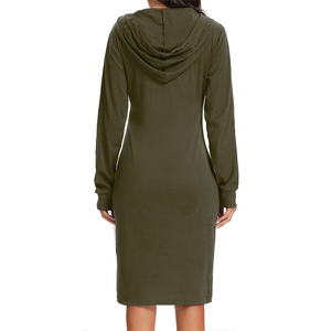 <span class=keywords><strong>Sweat</strong></span>-shirt pour femmes <span class=keywords><strong>Robe</strong></span> en coton pour femmes Fabricants de vêtements Elégant Logo personnalisé Robes à capuche à manches longues Casual Summer - Product Image 3