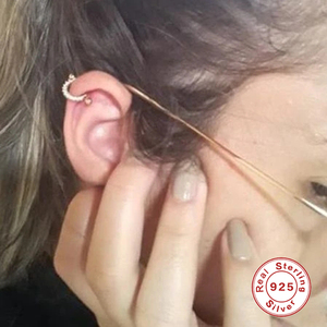 แพลทินัม-เดี่ยว S925เงินสเตอร์ลิงร่างกายมนุษย์เจาะต่างหูไมโครฝังเพทายรูปตัวยูต่างหูสตั๊ด - Product Image 4