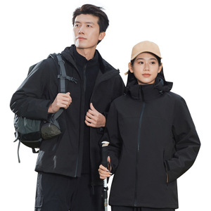 Outdoor Three In One <b>Waterproof</b> Breathable Fleece Lining <b>Jacket</b> Unisex Technical Apparel - Product Image 2
