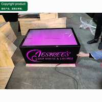Mobilier de club de nuit commercial : Canapé banquette rembourré en PU et table lumineuse à LED pour zone VIP, salon chicha, bar de club