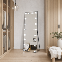 Miroir sur pied Hollywood avec éclairage LED et interrupteur tactile pour chambre à coucher et hôtel