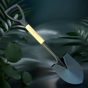 Pelle d'extérieur 68 cm avec poignée en bois en forme de D pour le jardinage, le camping et les situations d'urgence - Product Image 1