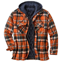 Veste vintage à imprimé écossais avec poche zippée, streetwear, veste matelassée ample personnalisée, manteau à capuche grande taille, veste homme pour l'hiver