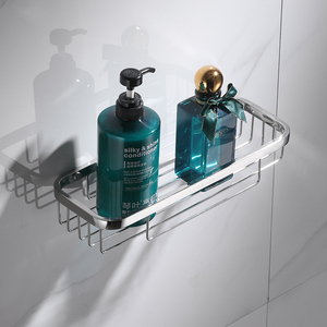 Étagère d'angle murale en acier inoxydable pour douche, organisateur de rangement de salle de bain, un seul niveau, finition polie, gain de place - Product Image 4