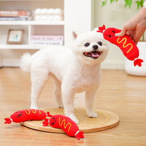 Pet Squeak <b>Plush</b> Toy Hot Dog Shape M Size Indoor Use Sound Making Dog <b>Cat</b> Toy - Product Image 3