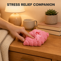 Jouet Squishy Croissant Rose à Remontée Lente, Design Glaçage et Saupoudrage de Sucre Rouge, Anti-Stress, Cadeau