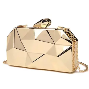 2021 Geometric Evening Bag Clutch bags Elegent Chain Women Handbag Party Shoulder Bag Acrylic Box