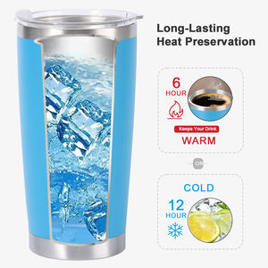 Bouteille d'eau en acier inoxydable de qualité alimentaire 304 avec logo personnalisé, thermos de 20 oz, maintien de la chaleur et du froid durable - Product Image 2