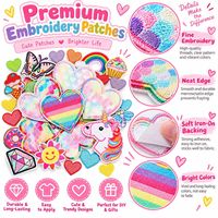 Patch brodé en gros, motif cœur mignon, licorne arc-en-ciel, papillon, cupcake, à thermocoller ou à coudre