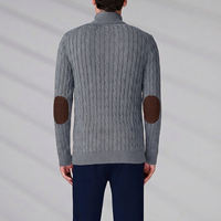 Maßgefertigte Strickjacke Polo-Strickwaren Klassischer Winter Langarm Zopfmuster Reißverschluss Baumwoll-Pullover Cardigan für Herren