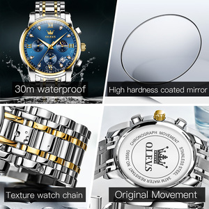 OLEVS 2858 <span class=keywords><strong>orologio</strong></span> da uomo con <span class=keywords><strong>acqua</strong></span> <span class=keywords><strong>orologio</strong></span> al quarzo con cinturino In acciaio inossidabile per uomo Logo <span class=keywords><strong>orologio</strong></span> a mano personalizzato nella fabbrica di ShenZhen - Product Image 6