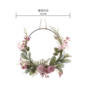 พวงดอกไม้ประดิษฐ์ Ruoyi สีชมพูอ่อนและสีชมพูเข้ม ผ้าทอแบบแพน สำหรับตกแต่งงานแต่งงาน สไตล์งานฝีมือ CF01062 - Product Image 4