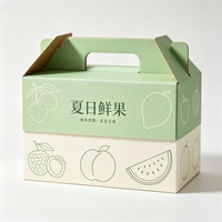 Boîte d'emballage pour fruits écologique personnalisée, boîte cadeau en papier pliable portable pour avocat, citron, orange, vente en gros OEM