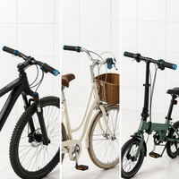 Poignées de guidon de vélo VTT BMX City Dirt Bike antidérapantes avec anneau de verrouillage à texture diamantée et vis Allen, anneau anodisé bleu