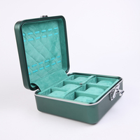 Boîte de rangement pour montres en alliage d'aluminium portable grande capacité avec serrure et protection anti-poussière pour l'emballage de voyage, vente en gros