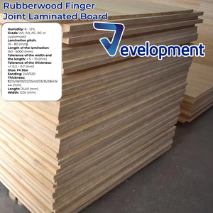 Panneau de contreplaqué en bois de caoutchouc à jointures à doigts, face C, avec colle F4 Star haute résistance pour meubles et applications intérieures - Product Image 5