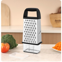 9 inch roestvrijstalen rasp met maatbeker, multifunctionele groentesnijder, rasp voor aardappelen en gember