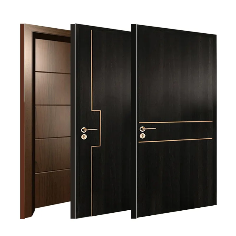 Apartment interior Wooden door modern simple PVC wood door home room door