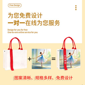 Xinyuan Custom Laminated Canvas <b>Tote</b> <b>Bag</b> 33x25x12cm With Logo Ribbon For Advertising - Product Image 1