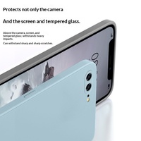 Coque souple en silicone liquide pour iPhone 7/8 - Protection antichoc et anti-chute, design minimaliste couleur unie pour téléphones mobiles