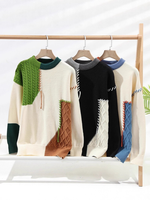 Pull-over tricoté personnalisé pour homme, col rond, chaud pour l'hiver, style automne, vente en gros