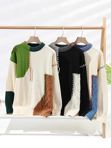 Maglione Pullover da Uomo Personalizzato con Collo Rotondo, Lavorato a Maglia, Caldo e Imbottito per l'Inverno, Stile Autunnale alla Moda - Product Image 3