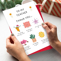 Carte-cadeau transfrontalière pour salutations émotionnelles, saison des diplômes, Journée des enseignants, mots de gratitude, respect, remerciements pour les étudiants